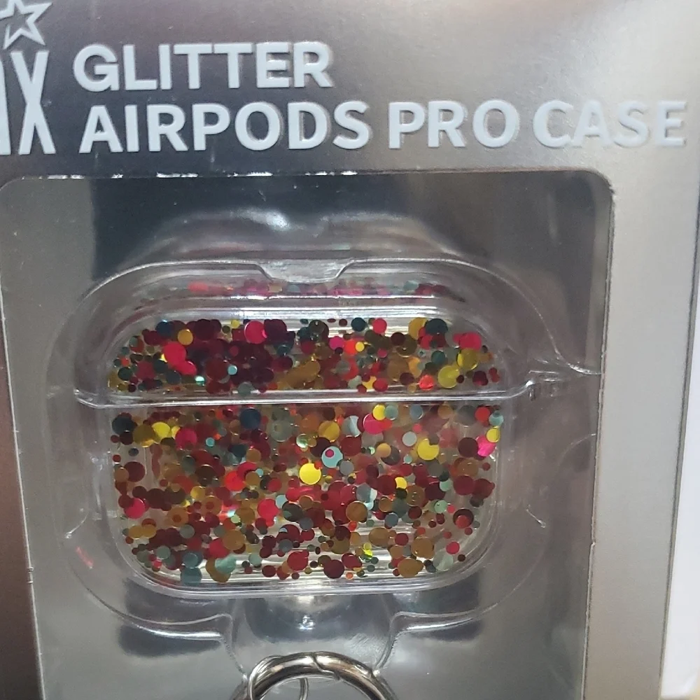 Colorful Glitter AirPods Pro Case with Keychain